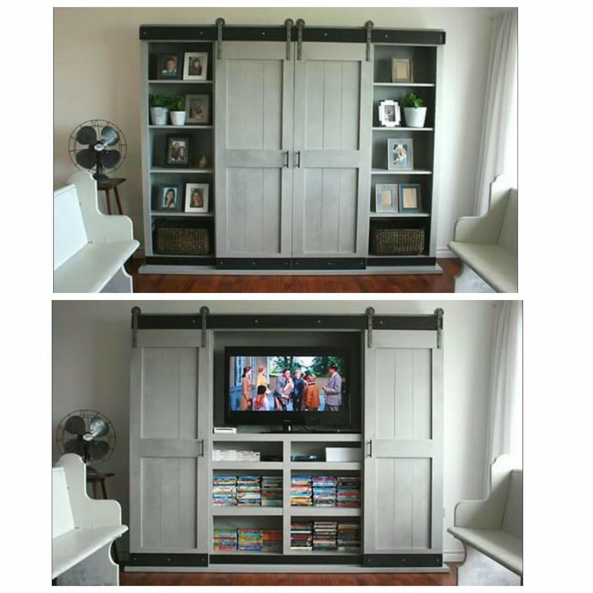 Barn door style 2024 entertainment center